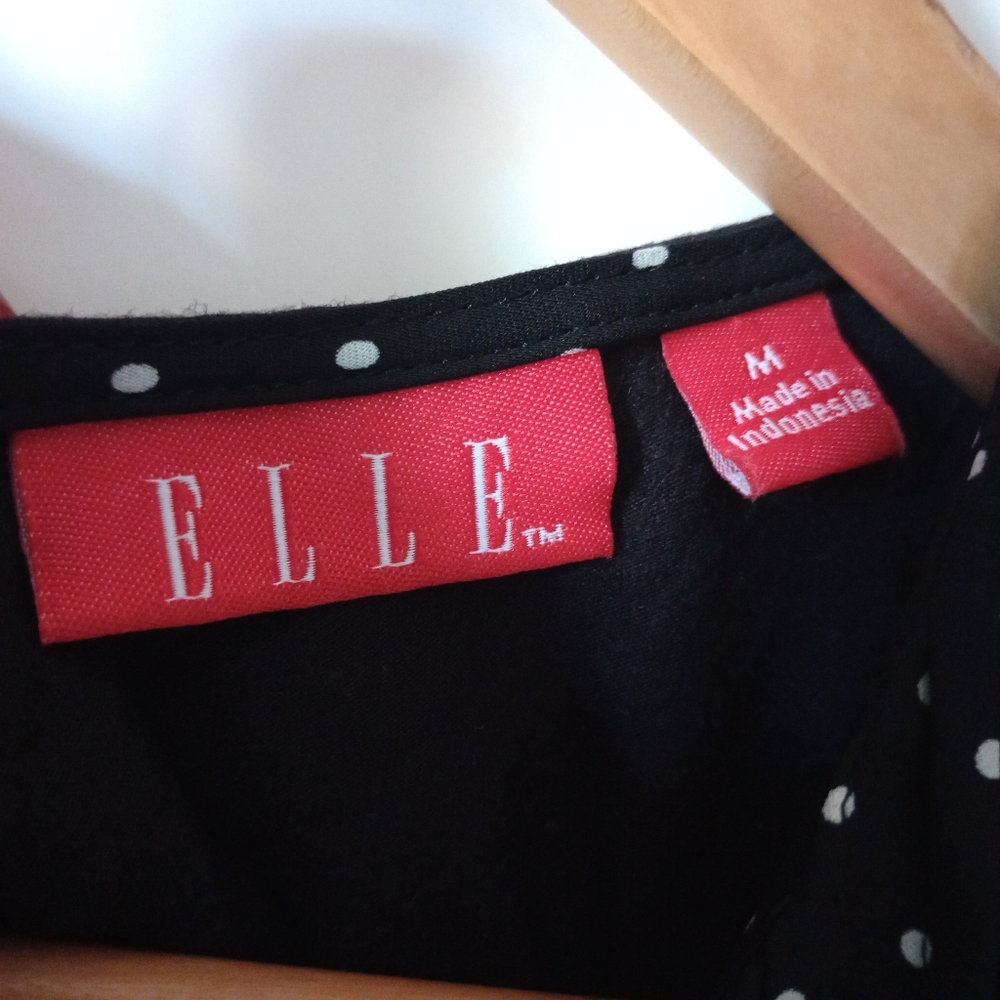 Elle Black Polka Dot Sleeveless Top Size Medium - Picture 9 of 10